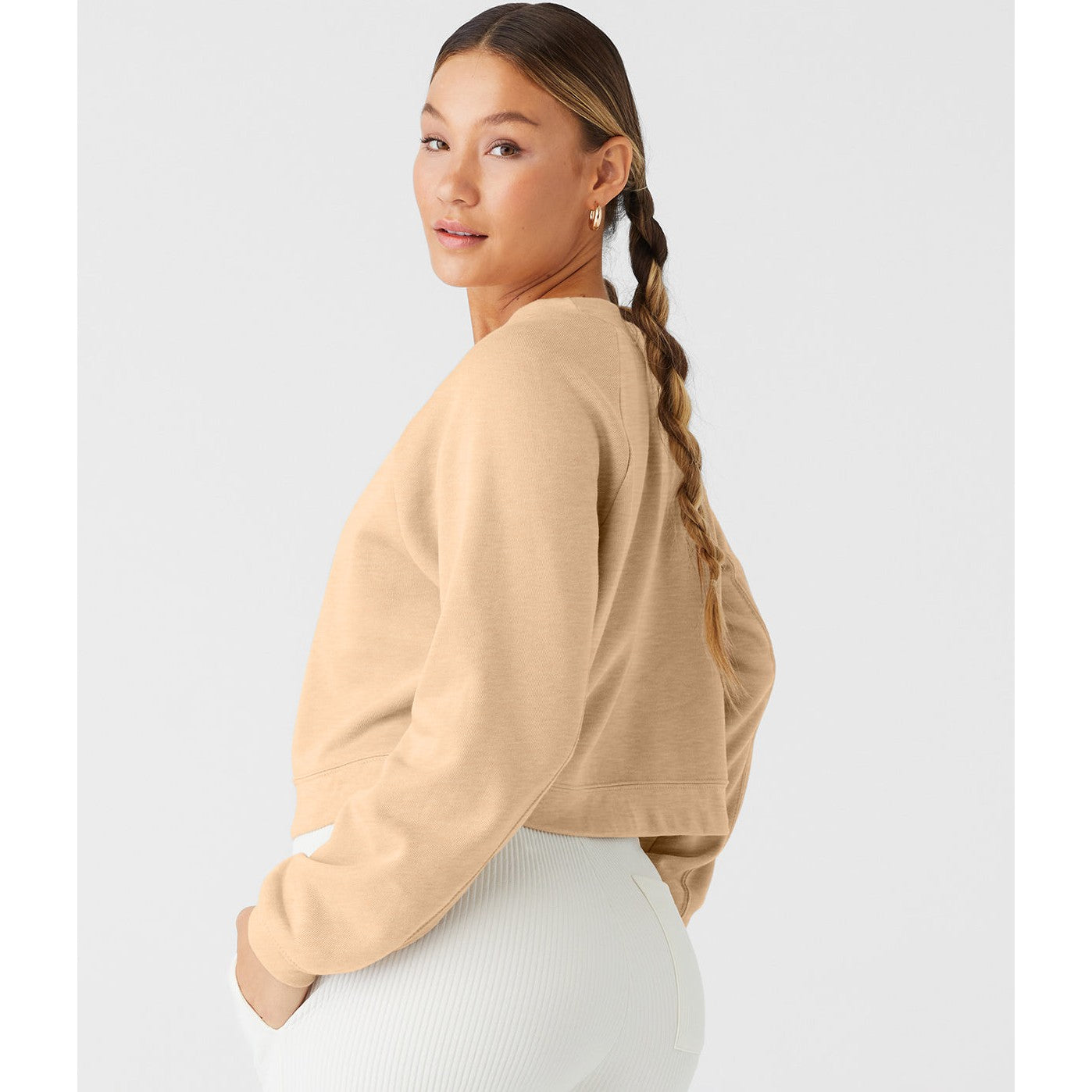 Bella Canvas Women's Raglan Pullover Fleece Soft Sponge Cotton Blend Top