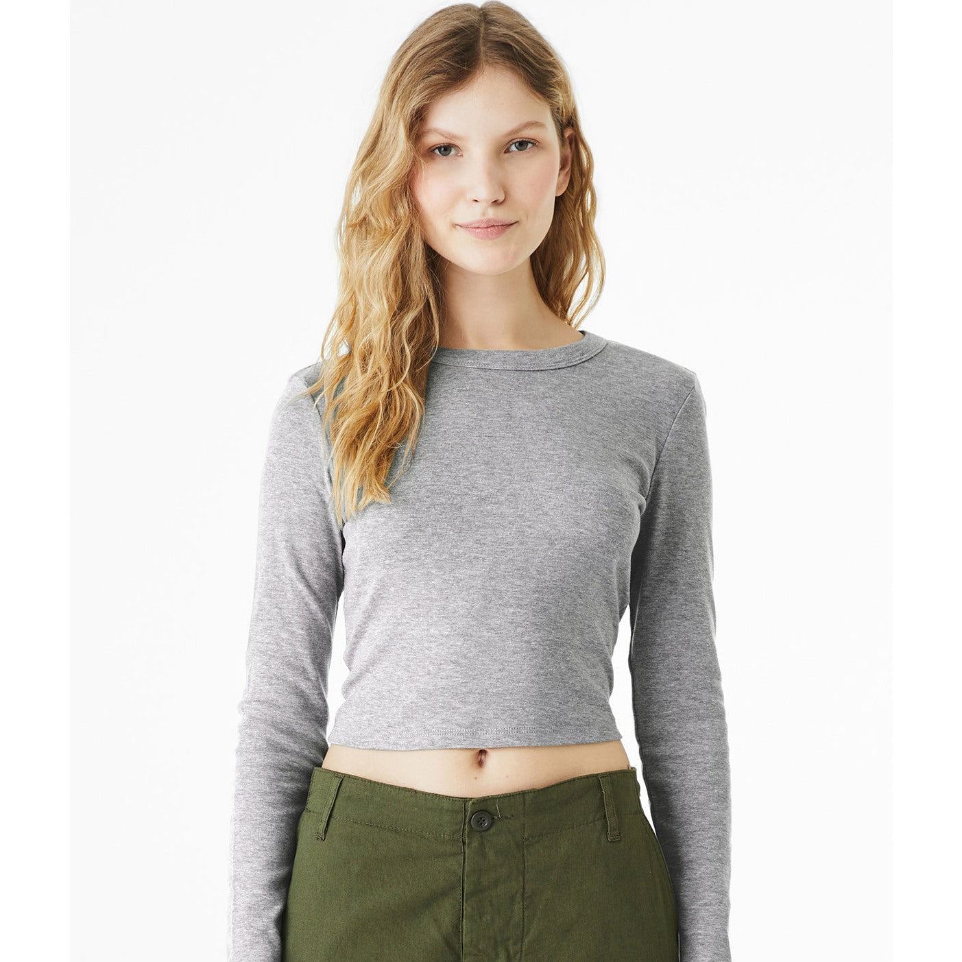Bella Canvas Women's Micro Rib Long Sleeve T-Shirt Fitted Crew Neck XS-2XL