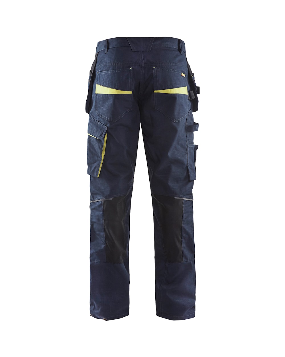 Blaklader 1496 Service Trousers Stretch Nail Pockets Dark Navy Hi-Vis Yellow