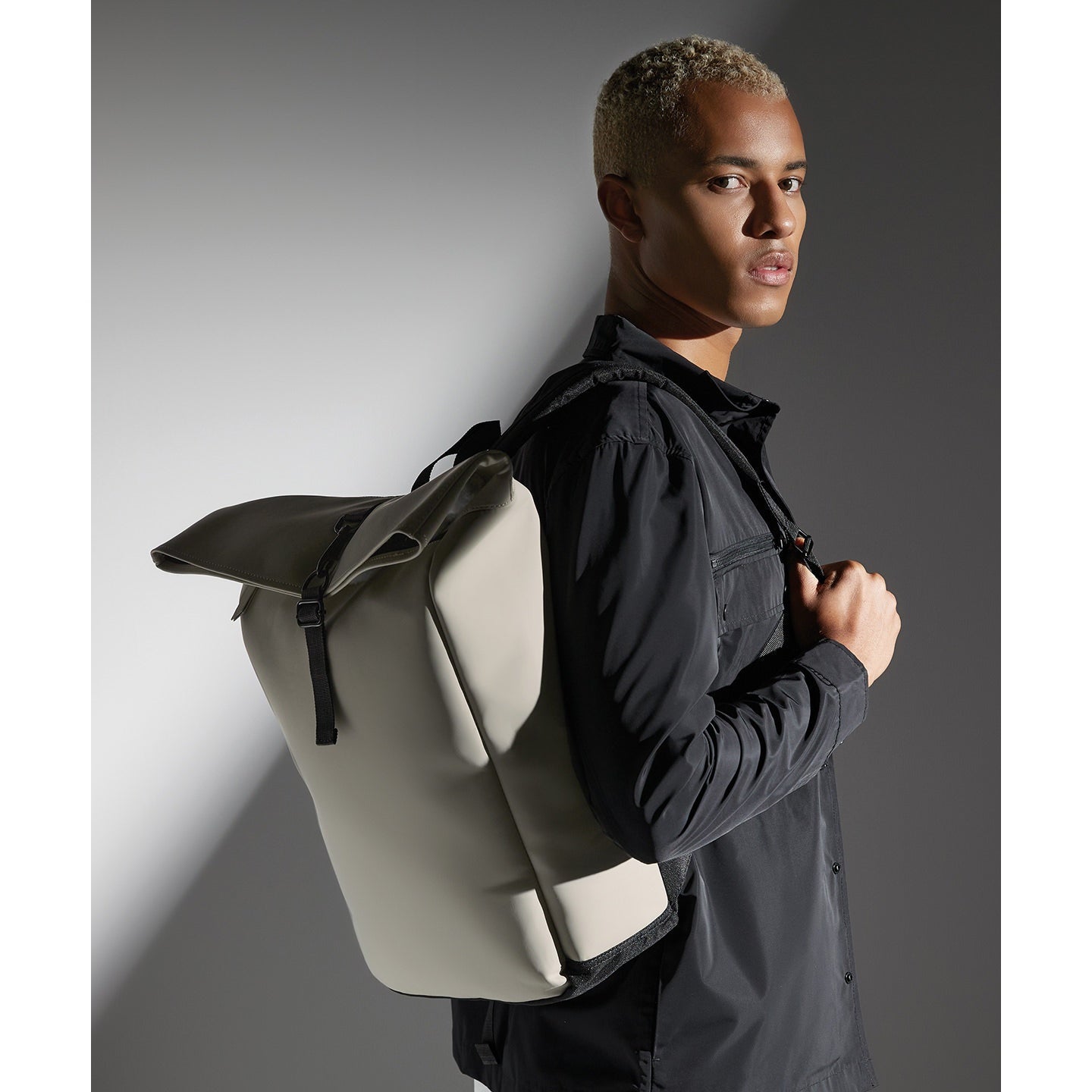 Bagbase Matte PU Rolltop Backpack Water-Repellent Padded Laptop Sleeve 15.6"