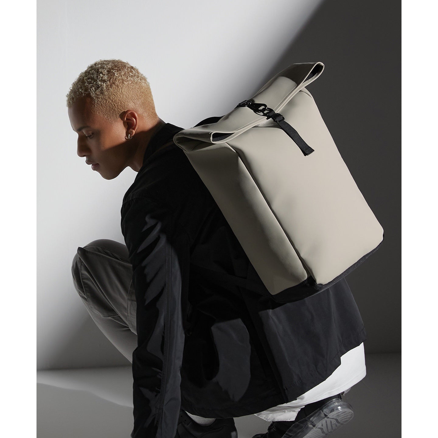 Bagbase Matte PU Rolltop Backpack Water-Repellent Padded Laptop Sleeve 15.6"