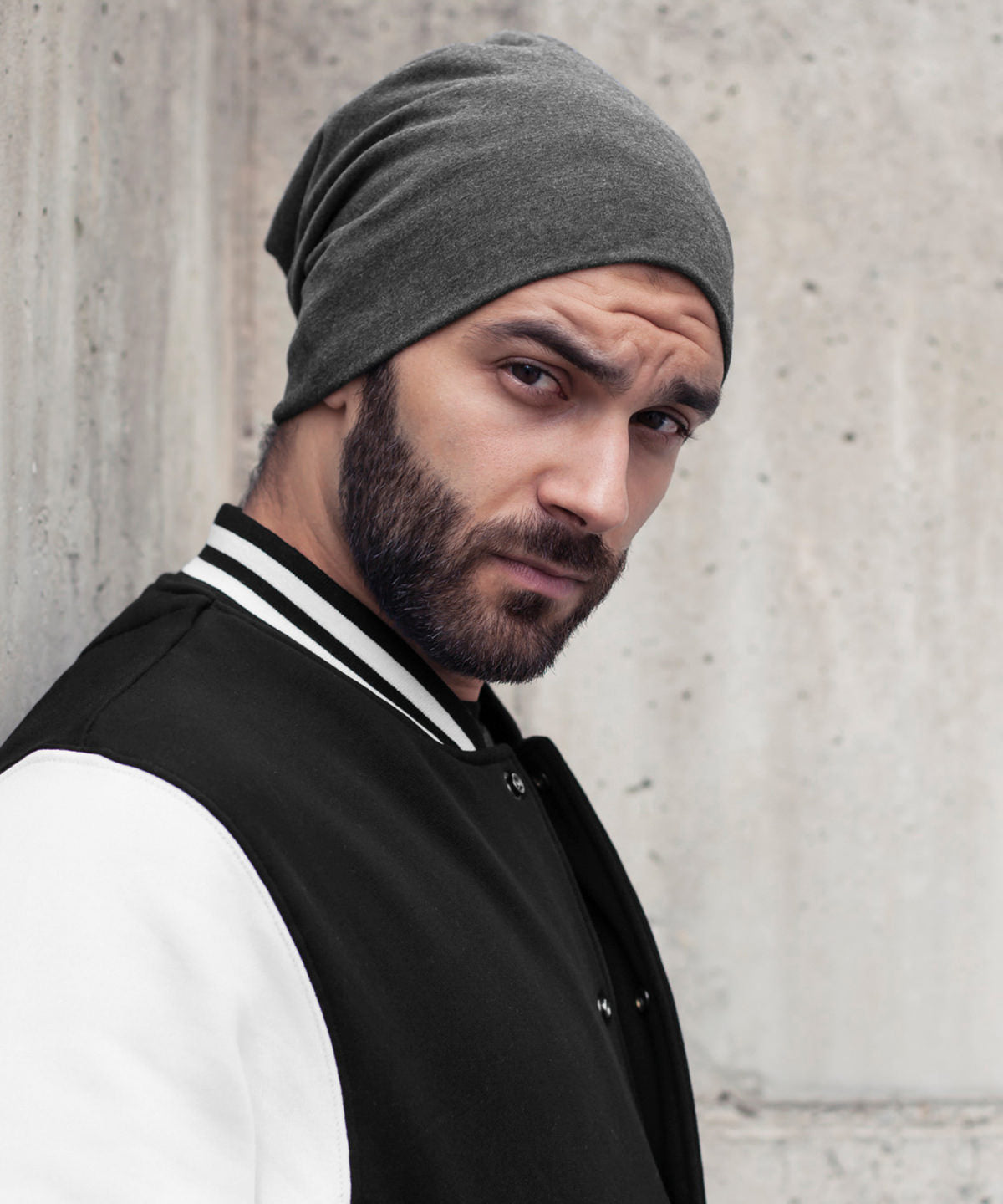 Build Your Brand Jersey Beanie 22cm Stretch Fabric for Printing Neutral Colours