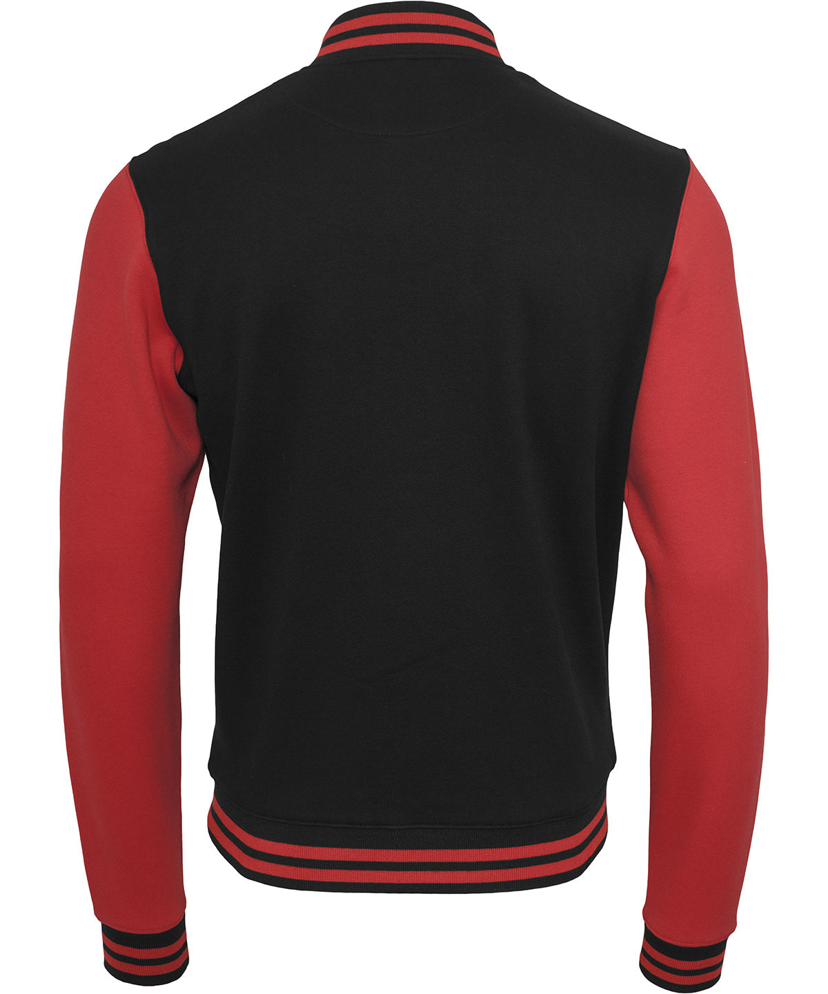 Build Your Brand College Jacket Contrast Cuffs Comfortable Stylish Preppy Look