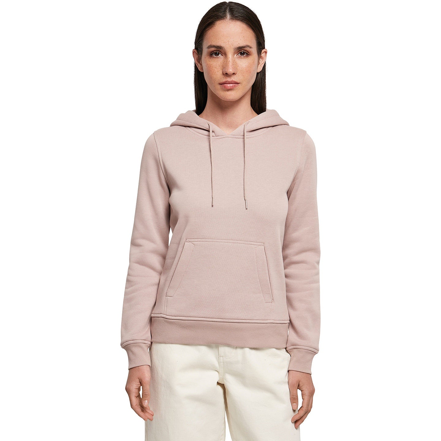 Build Your Brand Women's Heavy Hoodie Soft Cotton Blend Long Cut Kangaroo Pocket