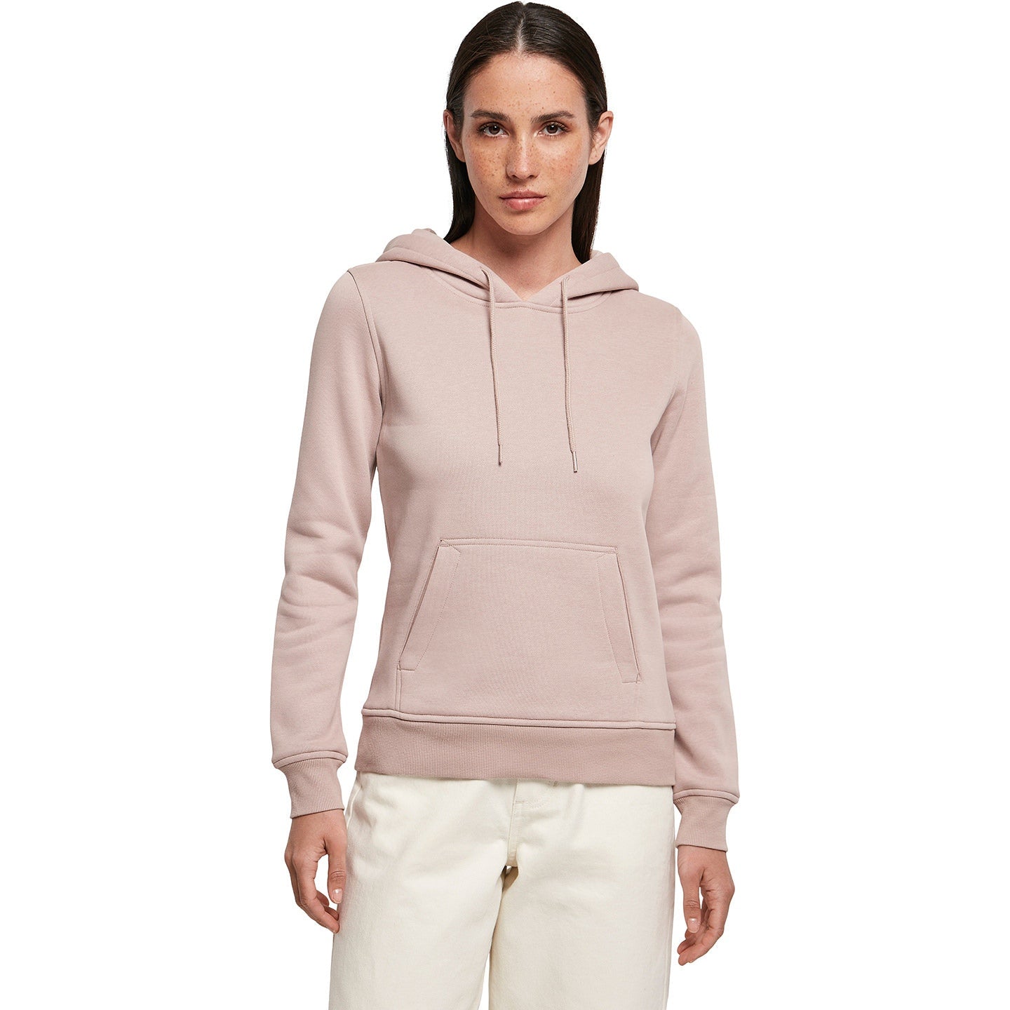 Build Your Brand Women's Heavy Hoodie Soft Cotton Blend Long Cut Kangaroo Pocket