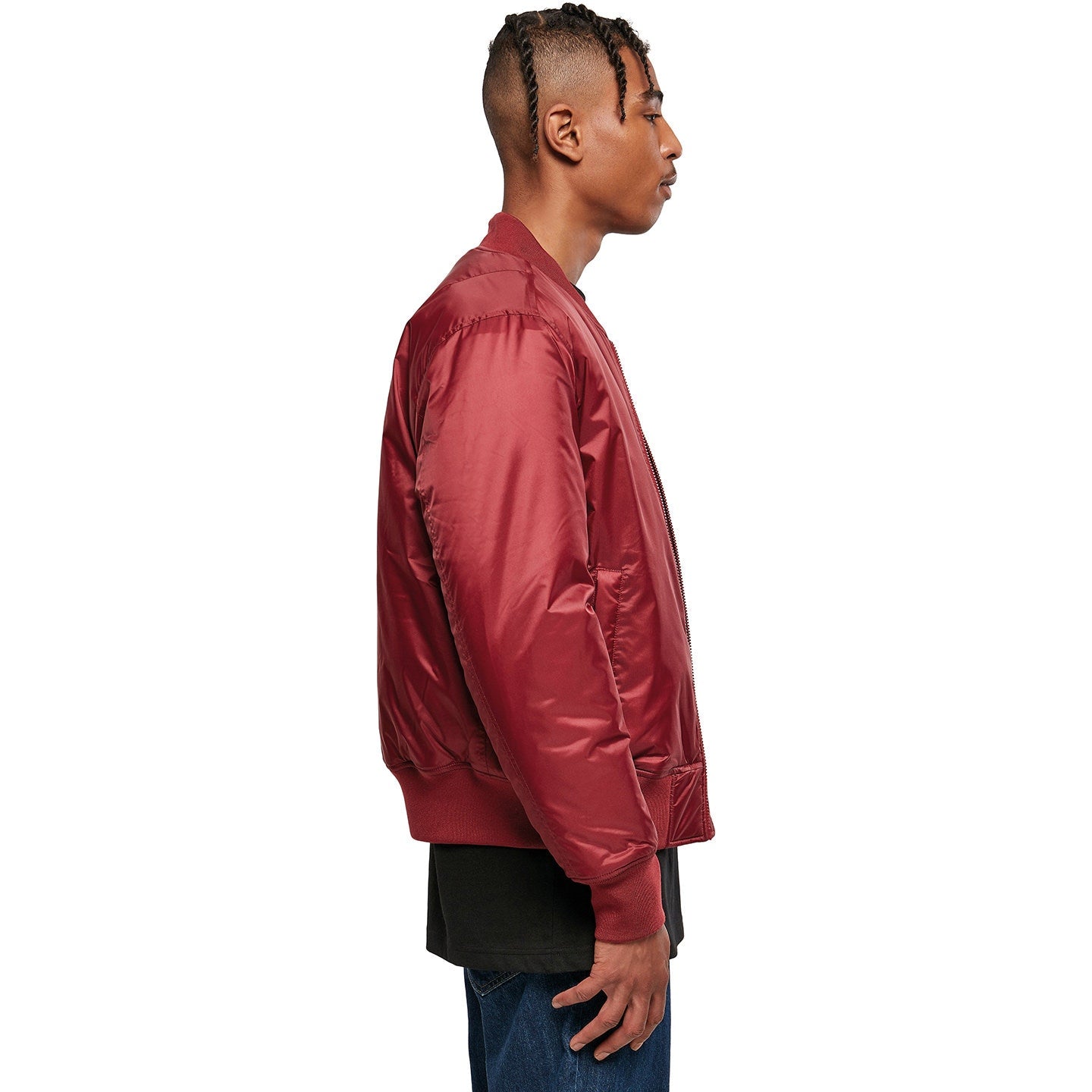Build Your Brand FAMA Certified Bomber Jacket with Contrast Lining and Zip