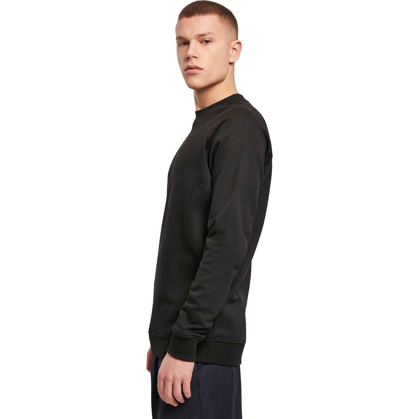 Build Your Brand Raglan Sweat Crew Neck Cotton Blend Regular Fit FAMA Certified