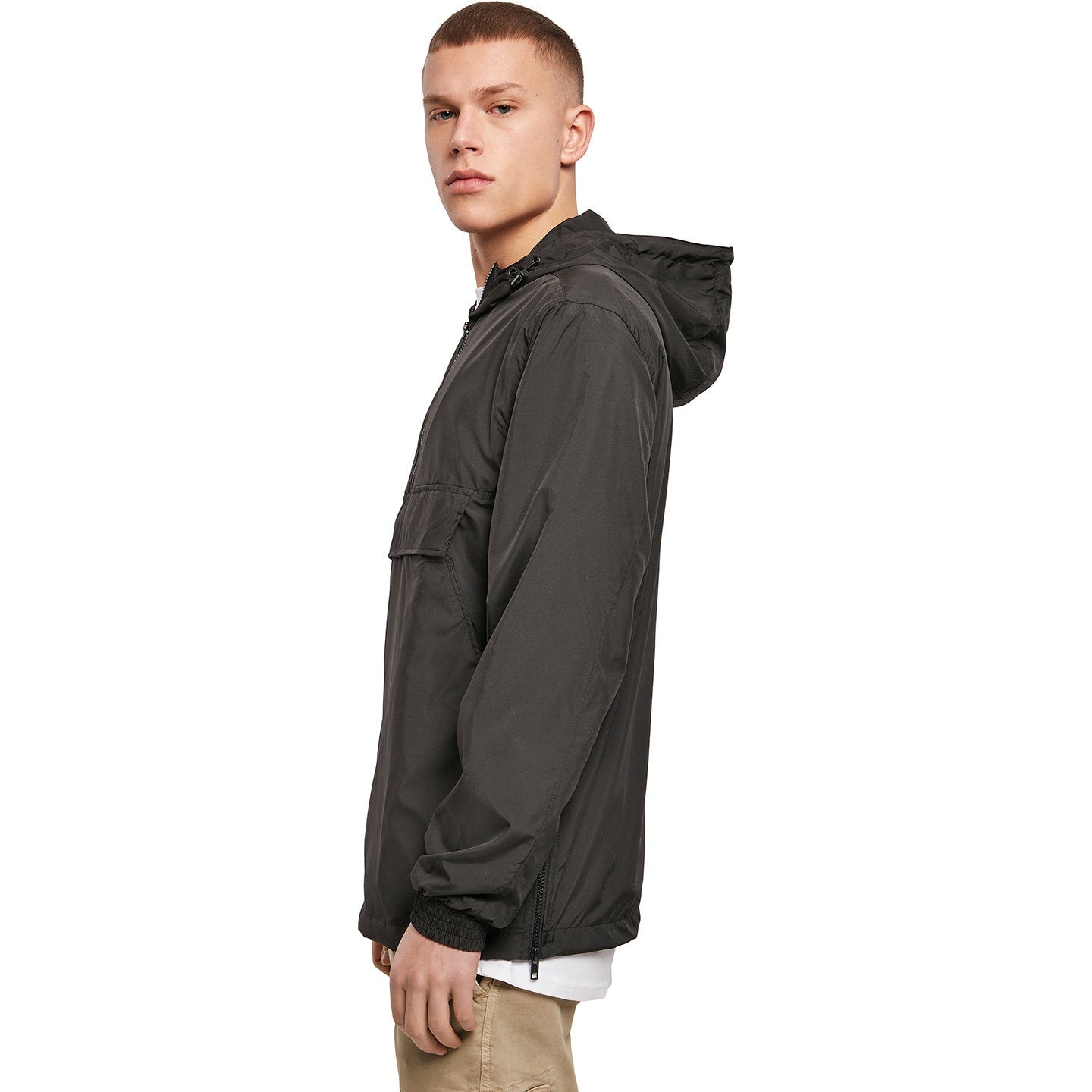Build Your Brand Lightweight Pullover Jacket with Hood and Pockets S-5XL