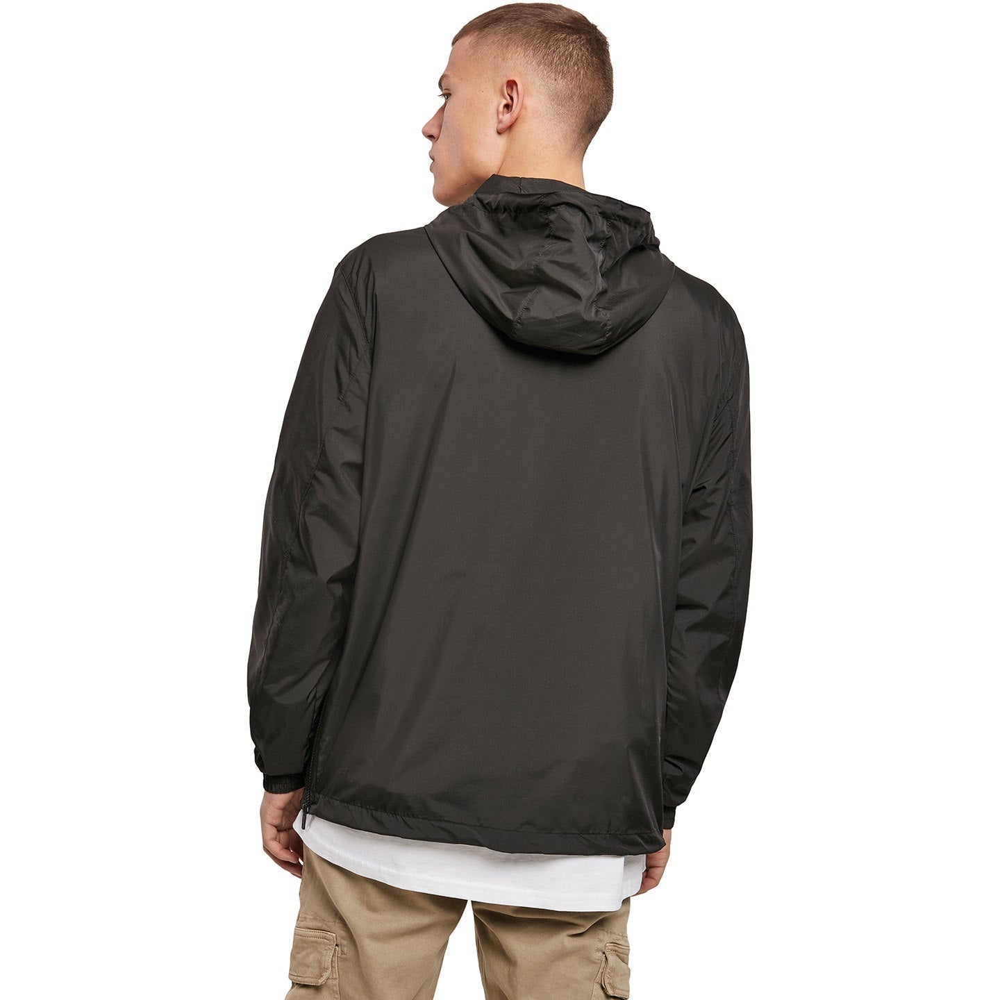 Build Your Brand Lightweight Pullover Jacket with Hood and Pockets S-5XL