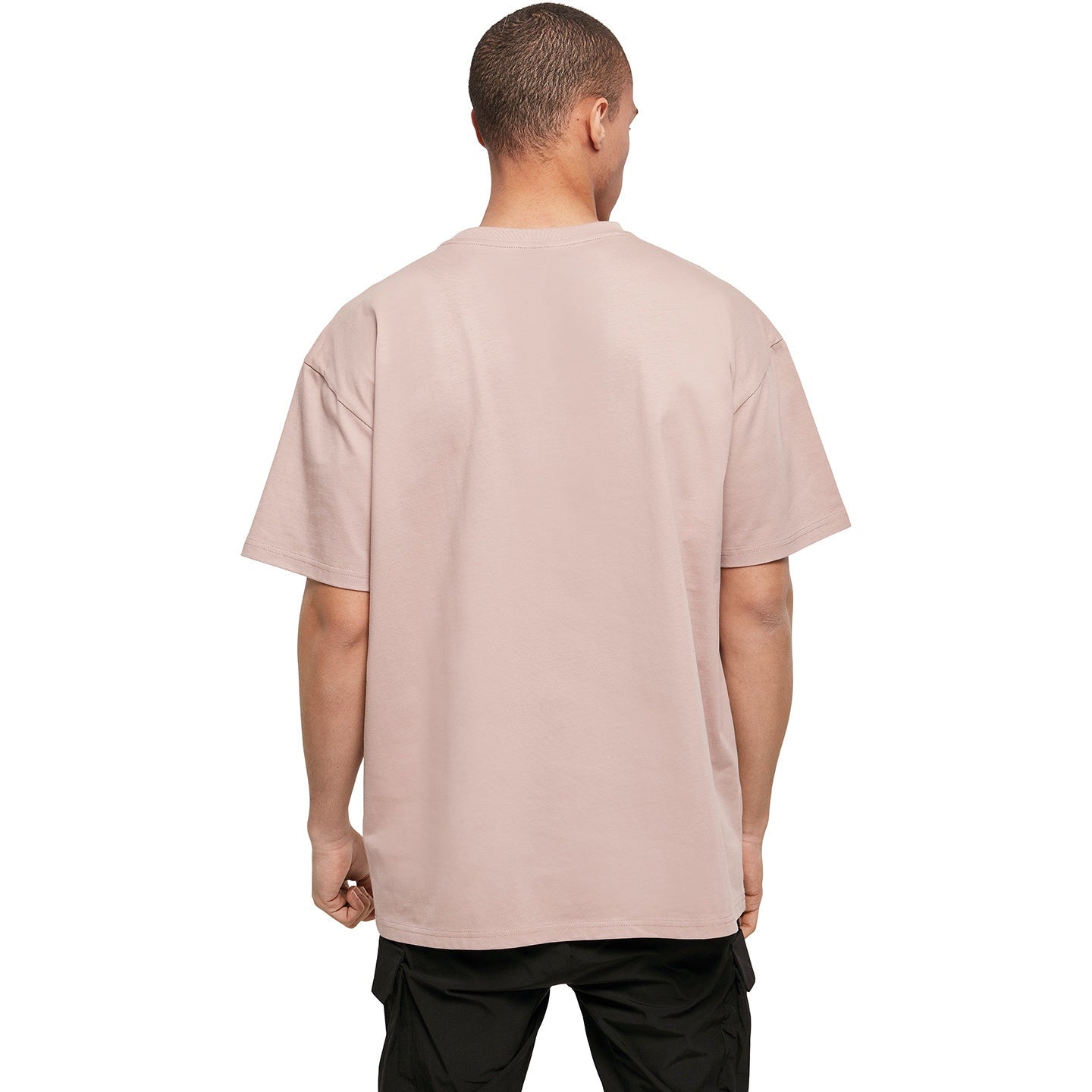 Build Your Brand Oversized Tee Dusk Rose Crew Neck Soft Cotton Casual Fit