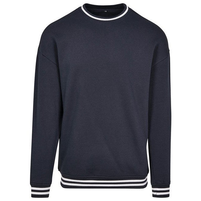 Build Your Brand College Sweat Crew Neck Jumper with Ribbed Cuffs - FAMA