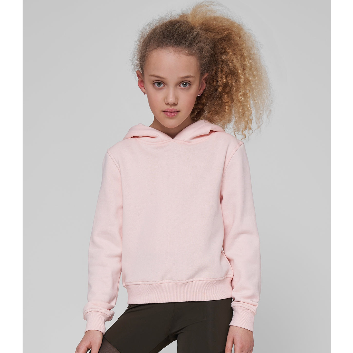 Build Your Brand Girls Cropped Sweat Hoodie FAMA Certified Cozy Casual Wear