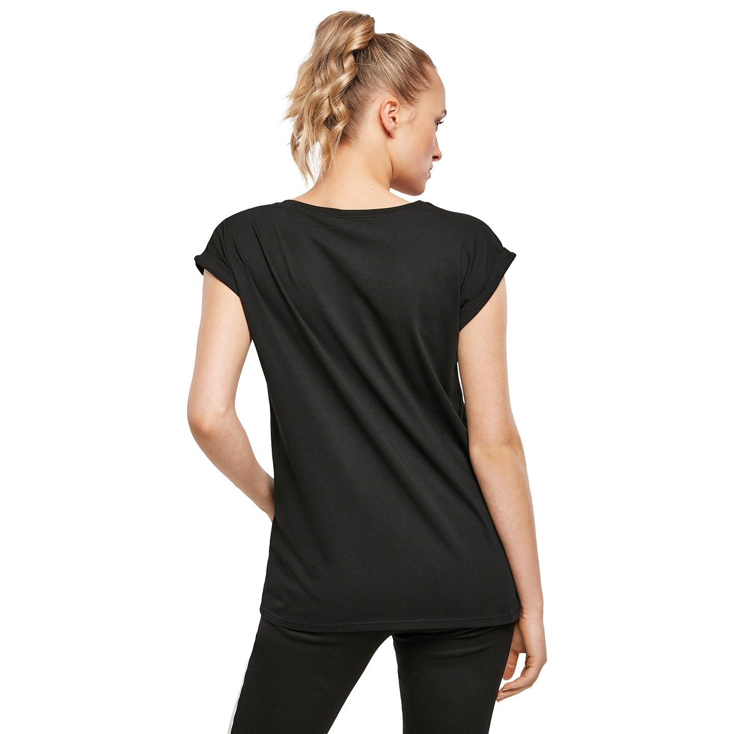 Build Your Brand Women's Organic Cotton Extended Shoulder Tee - Customizable
