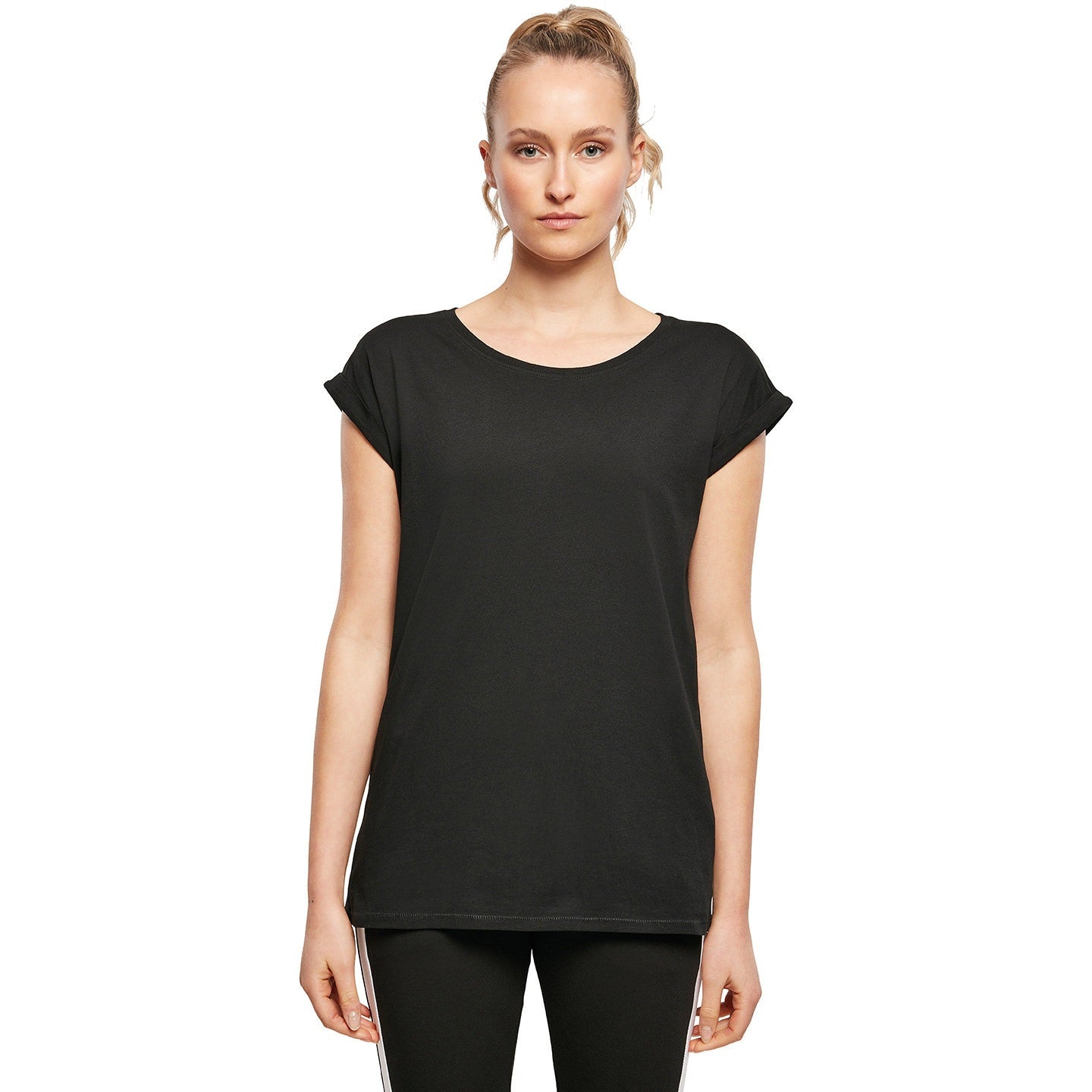 Build Your Brand Women's Organic Cotton Extended Shoulder Tee - Customizable