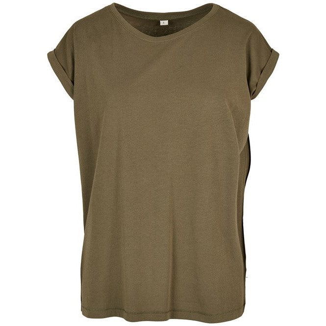 Build Your Brand Women's Organic Cotton Extended Shoulder Tee - Customizable