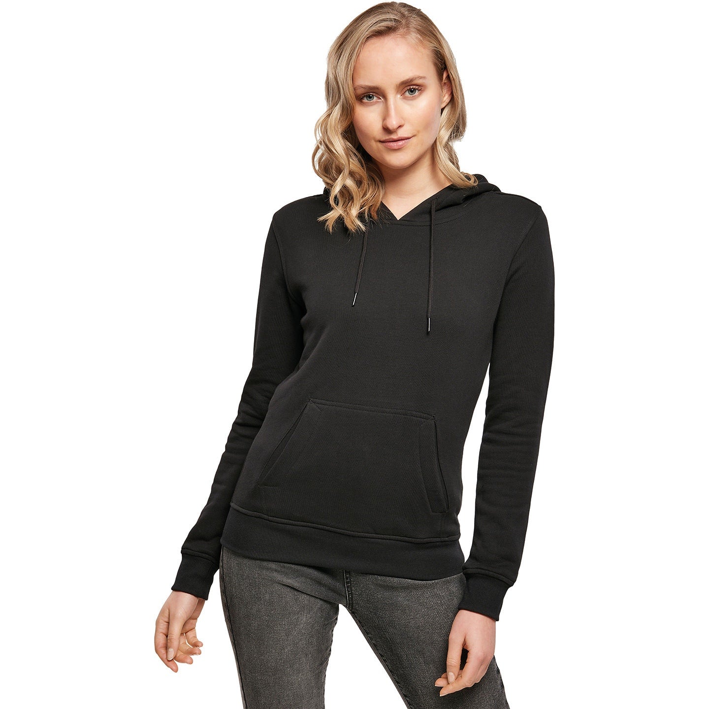 Build Your Brand Women's Organic Hoodie Soft Fleece Kangaroo Pocket GOTS