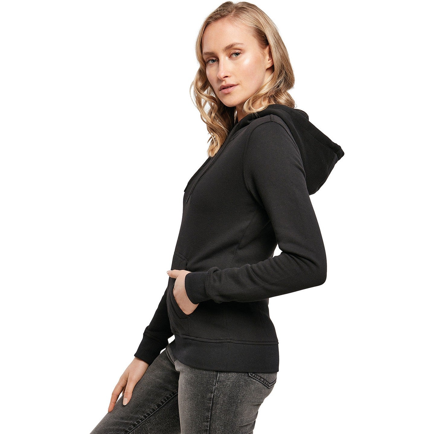 Build Your Brand Women's Organic Hoodie Soft Fleece Kangaroo Pocket GOTS