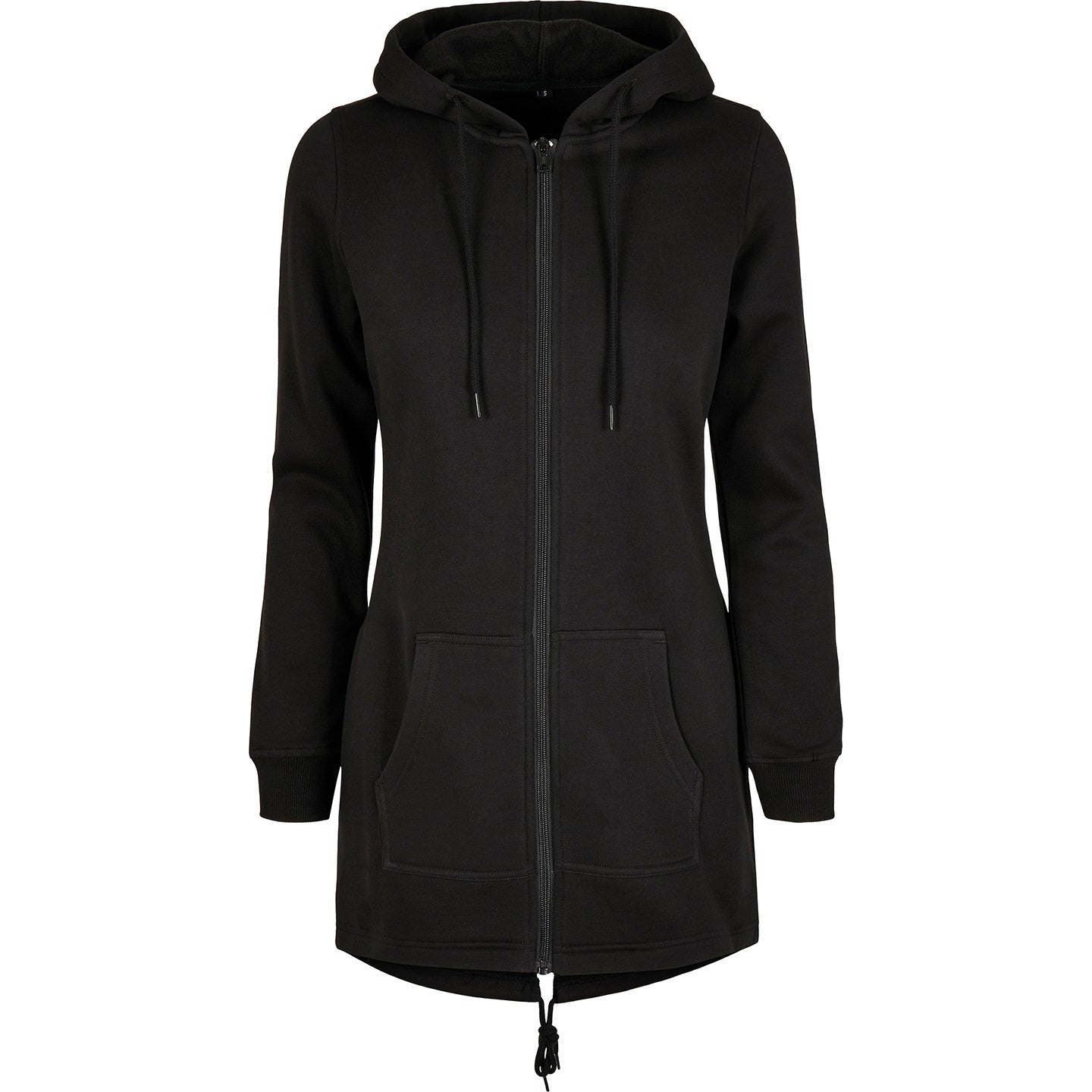 Build Your Brand Women's Sweat Parka Hooded Zip Hoody with Custom Back Cut-Out