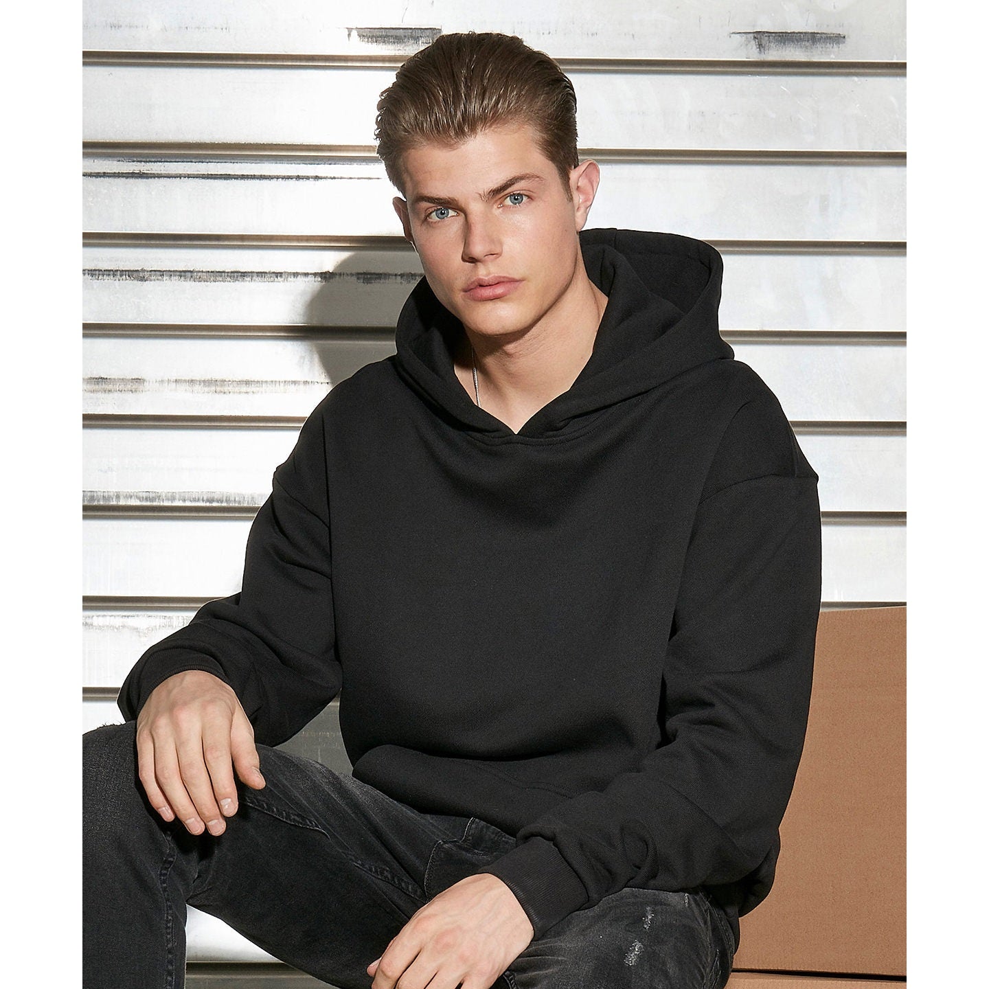 Build Your Brand Ultra Heavy Hoodie Black Casual Fit Kangaroo Pocket 100% Cotton