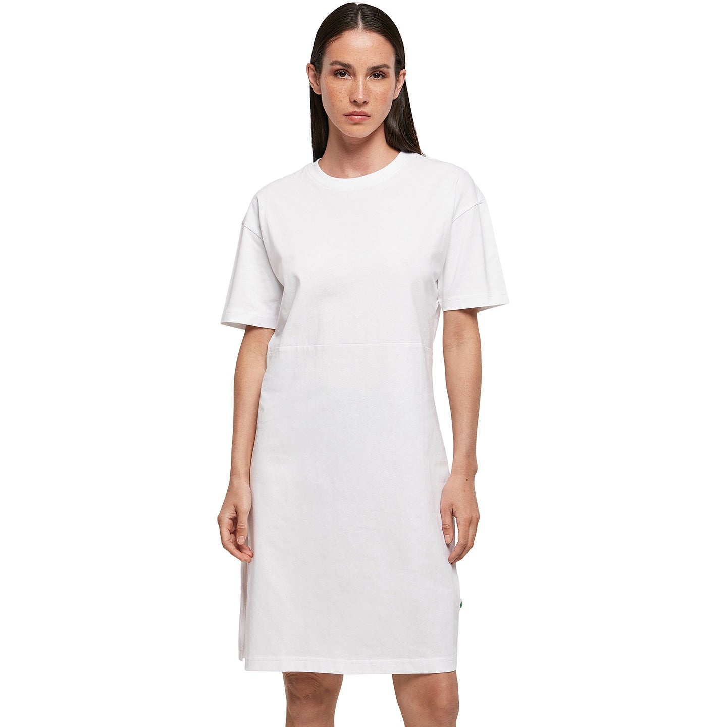 Build Your Brand Women's Organic Oversized Slit Tee Dress Casual Urban Style