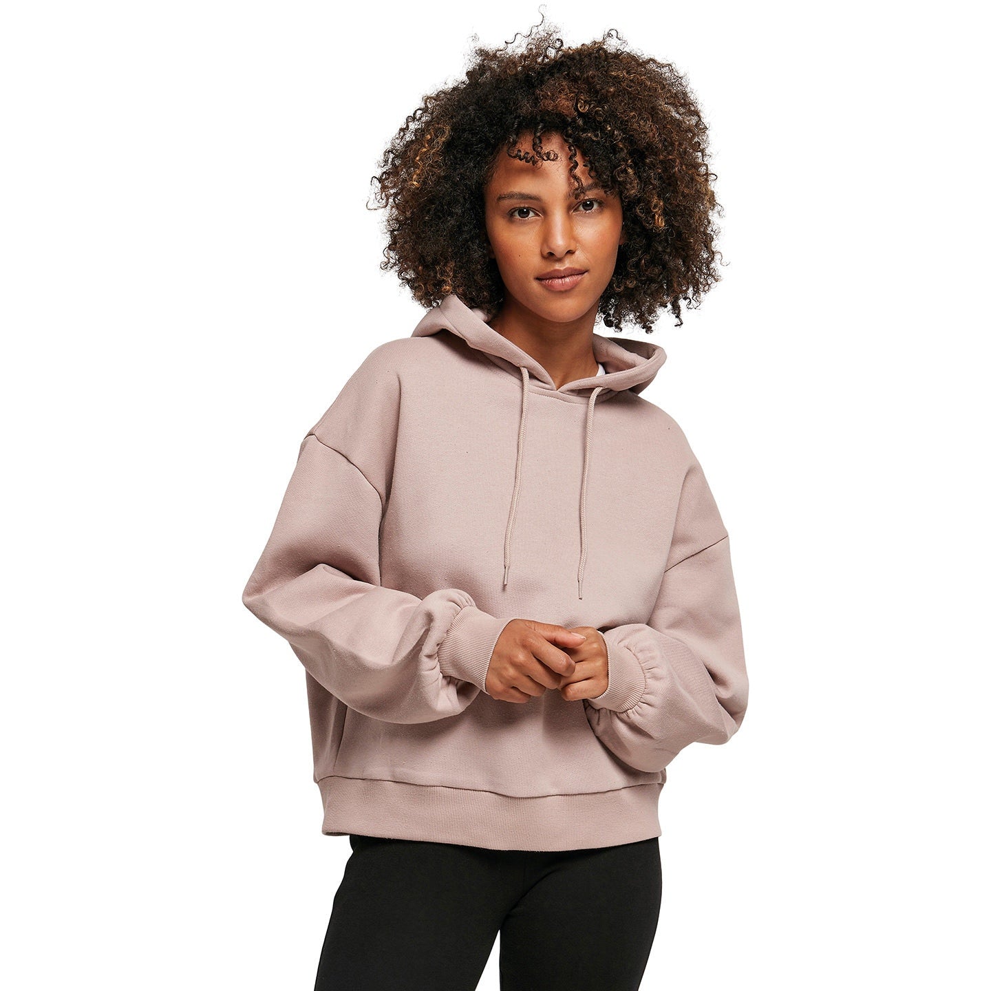 Build Your Brand Women's Organic Cotton Oversized Hoodie with Fluffy Hood