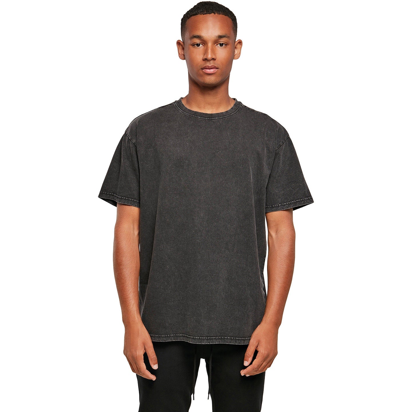 Build Your Brand Acid Washed Oversized Tee 100% Cotton Crew Neck Menâ€™s Shirt