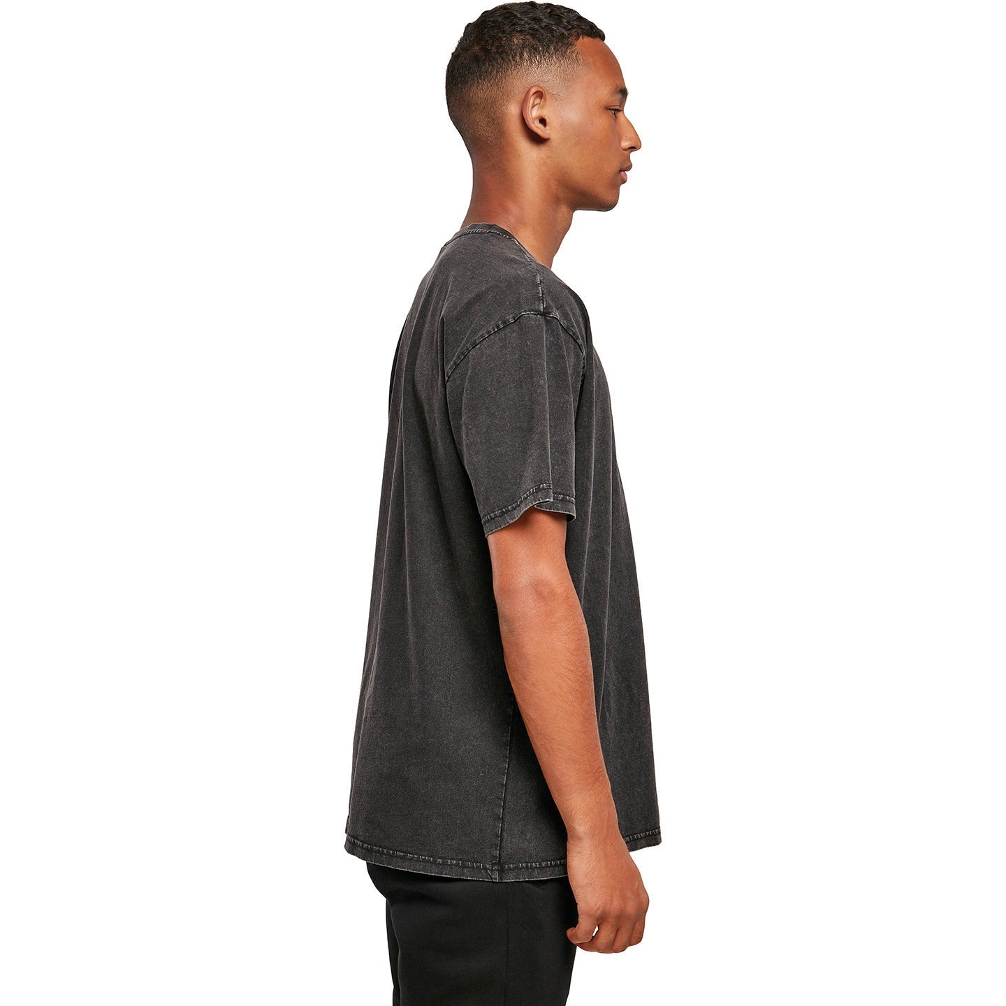 Build Your Brand Acid Washed Oversized Tee 100% Cotton Crew Neck Menâ€™s Shirt