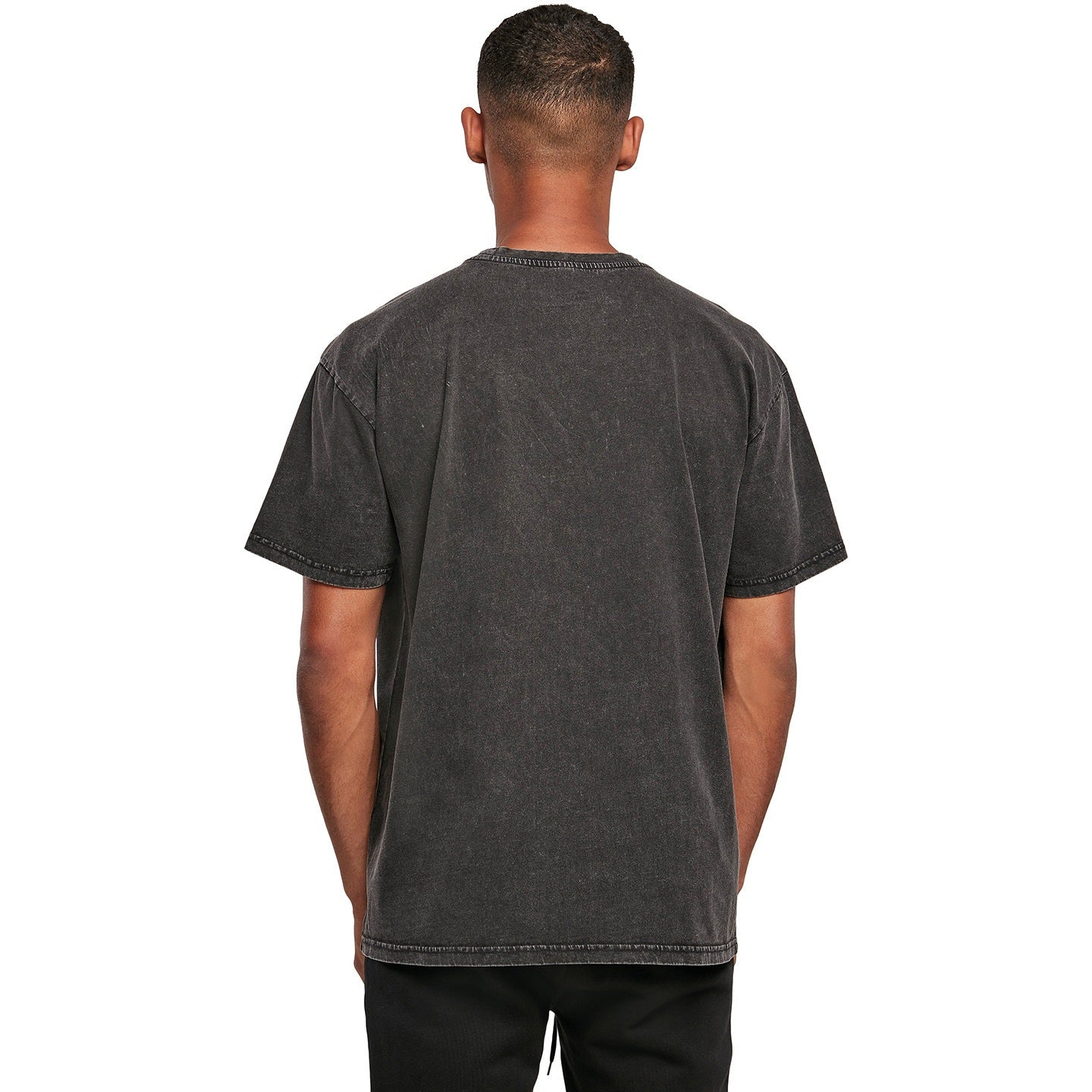 Build Your Brand Acid Washed Oversized Tee 100% Cotton Crew Neck Menâ€™s Shirt