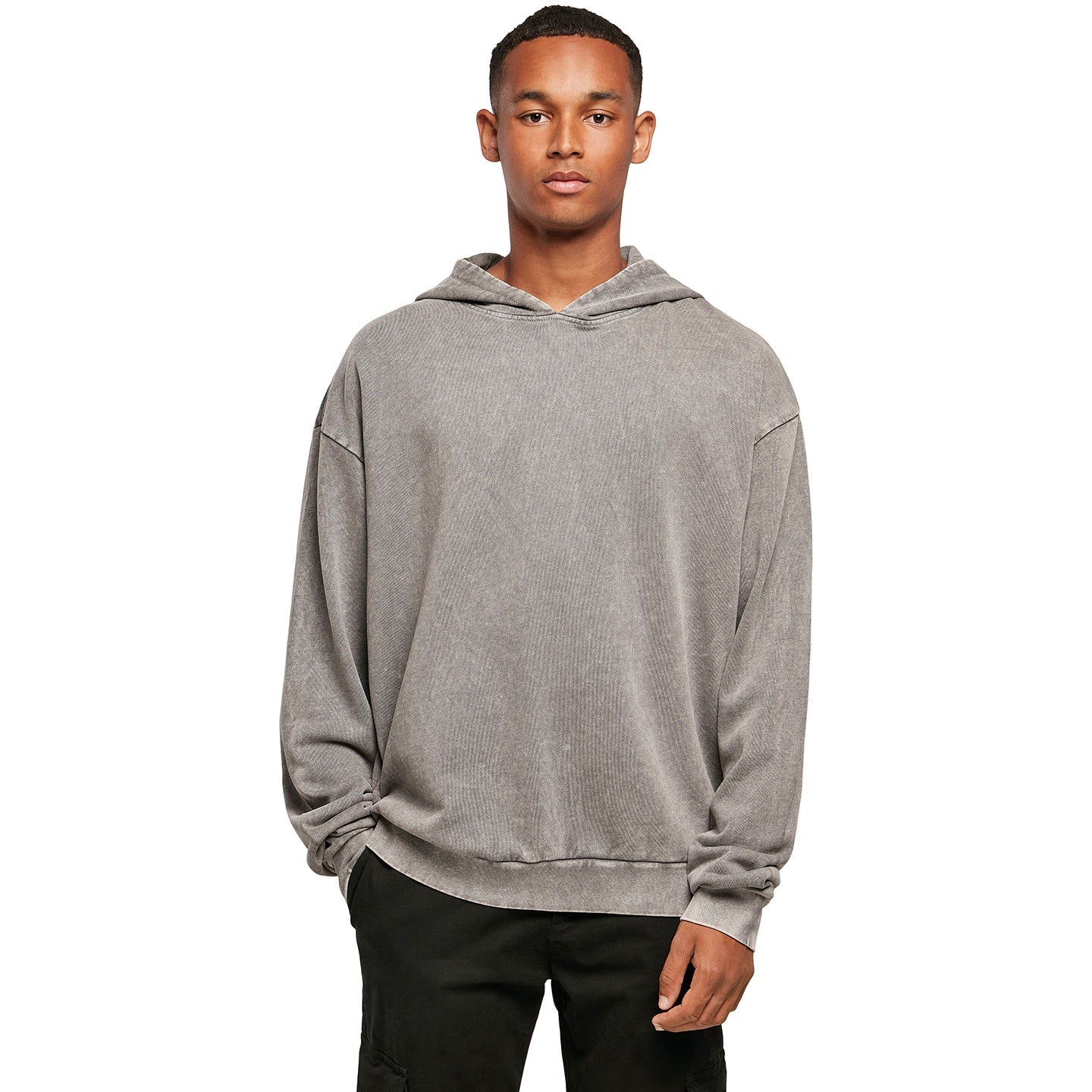 Build Your Brand Acid Washed Oversize Hoodie Men's Casual Cotton Sweatshirt