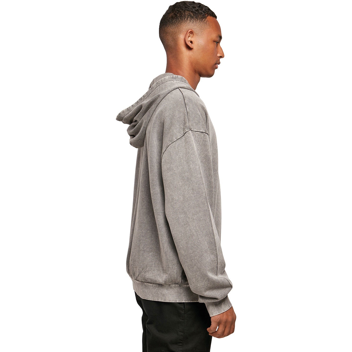 Build Your Brand Acid Washed Oversize Hoodie Men's Casual Cotton Sweatshirt