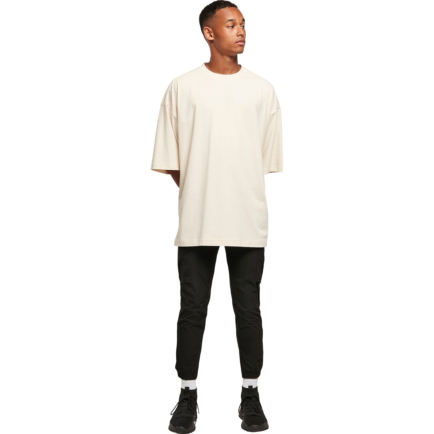Build Your Brand Huge Tee Oversized Cotton T-Shirt Round Neck Elbow Length
