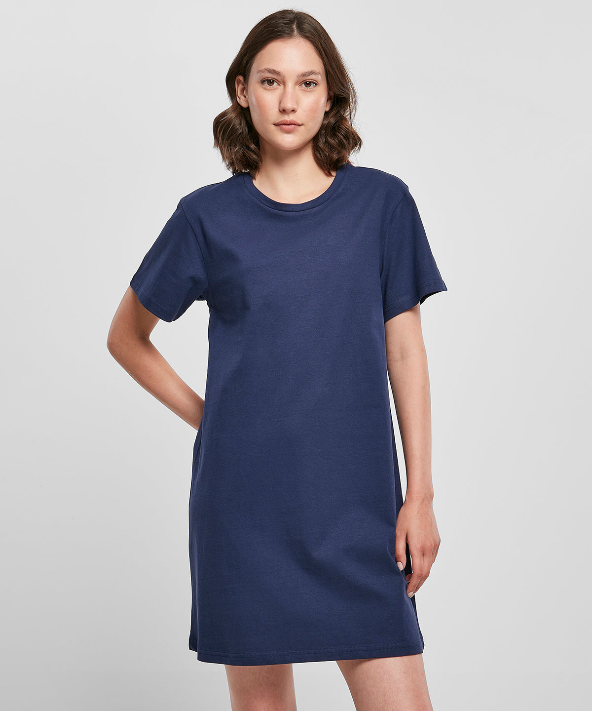 Build Your Brand Women's A-Line Tee Dress Loose Fit Cotton Mini Dress
