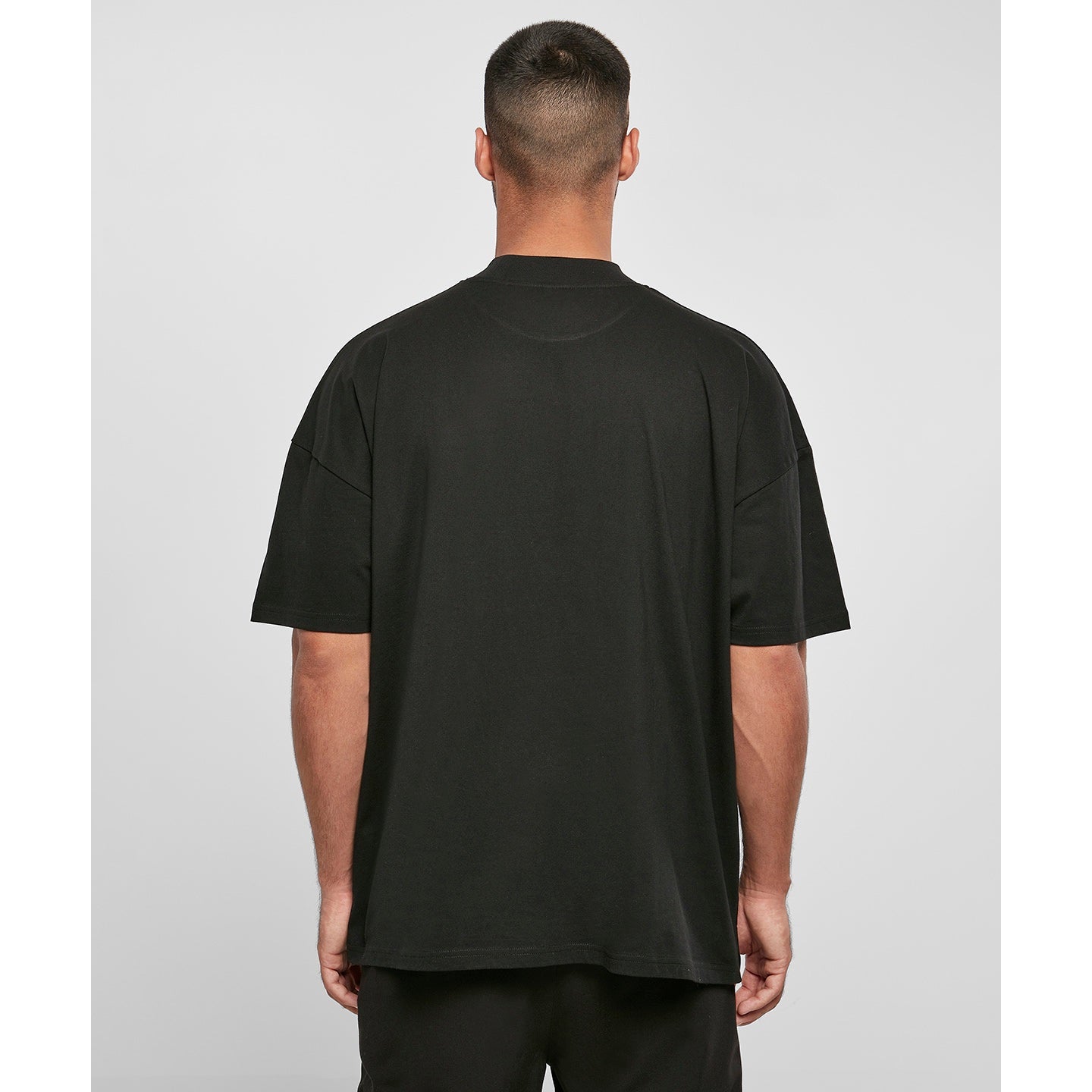 Build Your Brand Oversized Mock Neck Tee 100% Cotton High Neck Men's Shirt