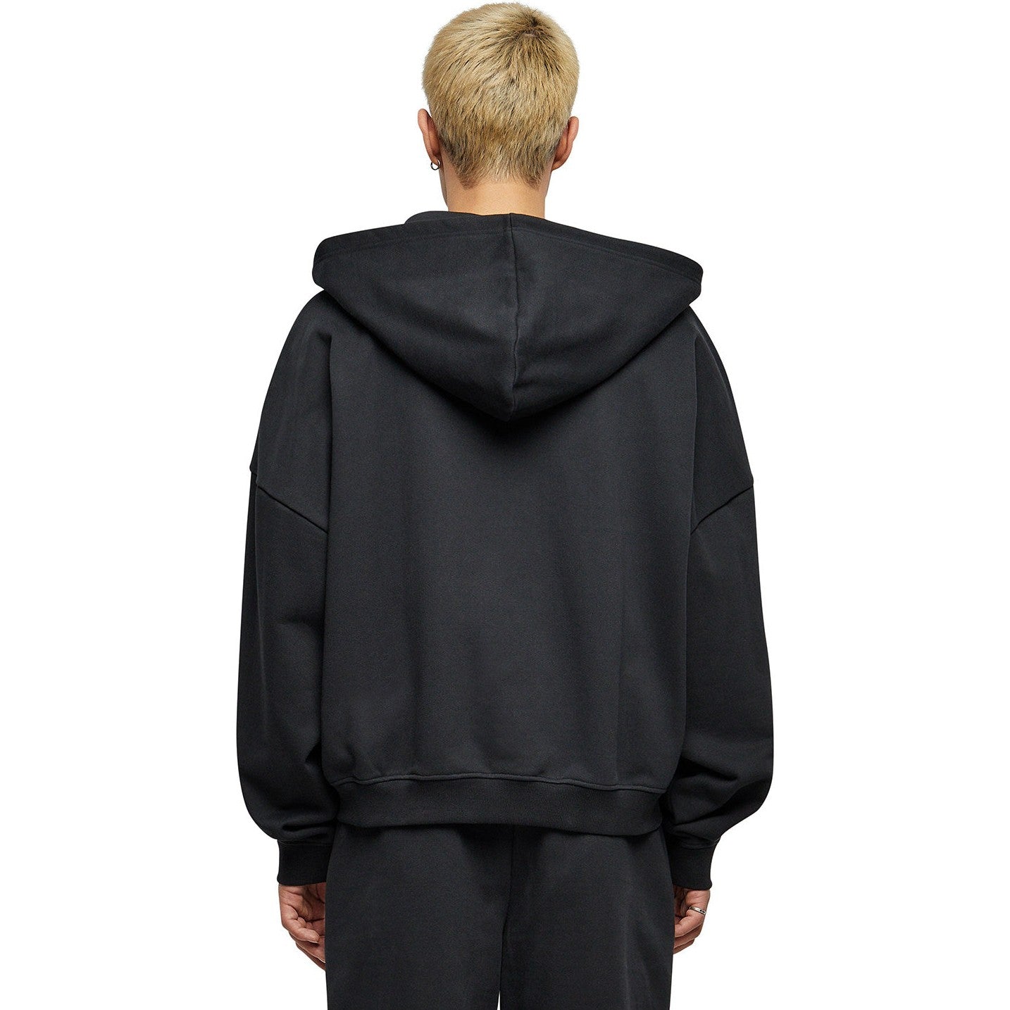 90s Oversized Zip Hoodie Men Heavy Cotton Terry Kangaroo Pocket Amfori BSCI
