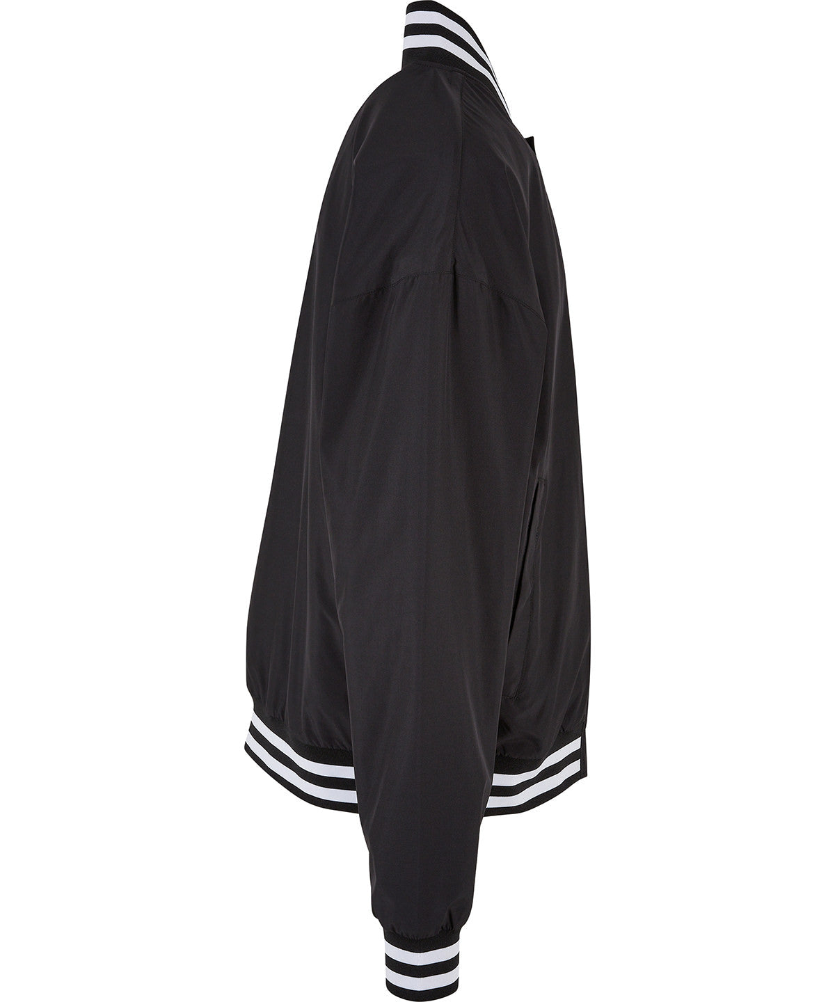 Build Your Brand Men's Light College Jacket with Striped Collar and Cuffs