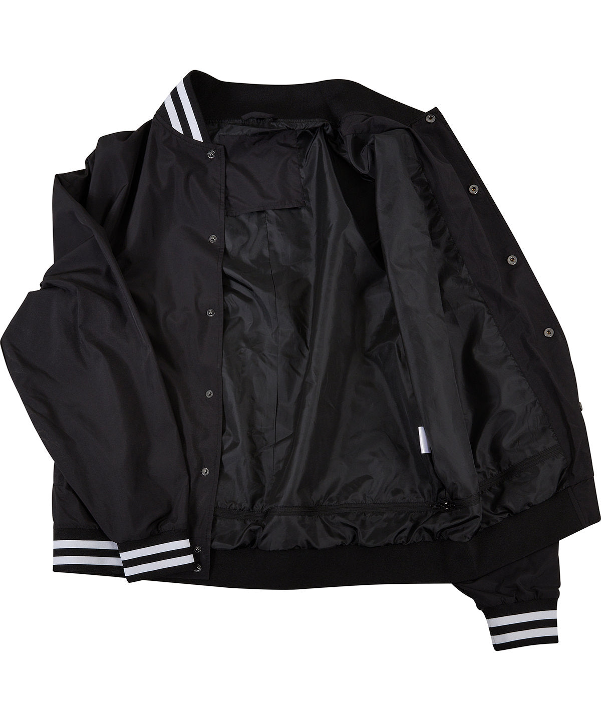 Build Your Brand Men's Light College Jacket with Striped Collar and Cuffs