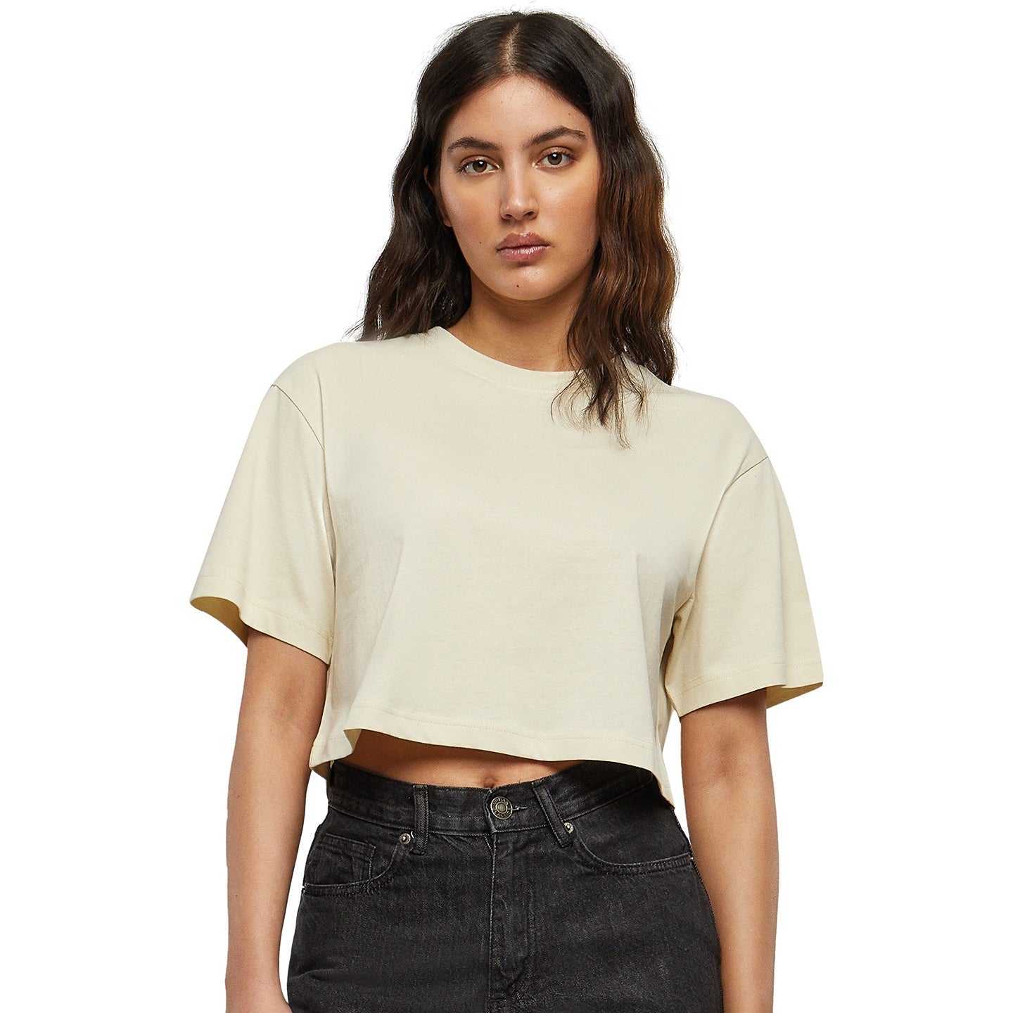 Build Your Brand Women's Oversized Short Sleeve Tee Soft Cotton Casual Top
