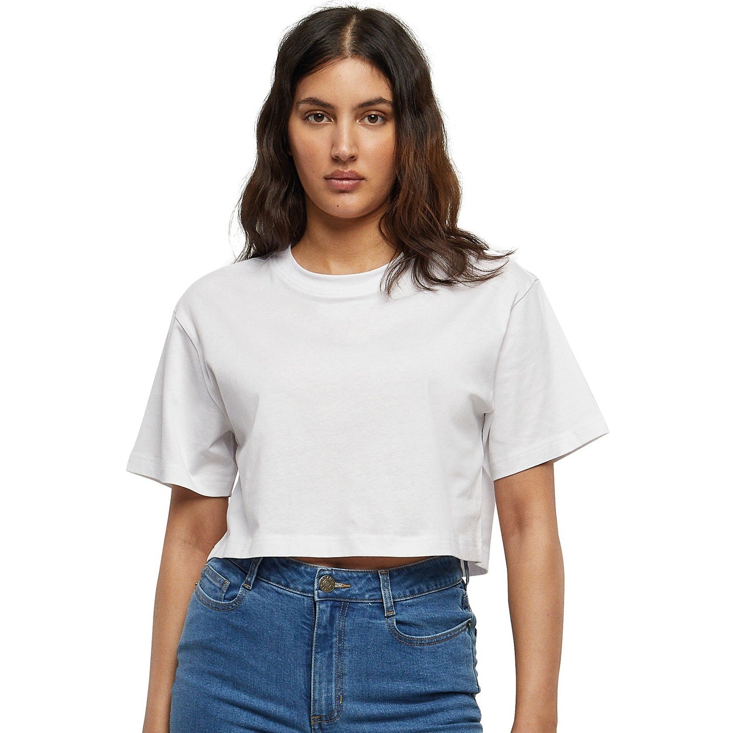 Build Your Brand Women's Oversized Short Sleeve Tee Soft Cotton Casual Top