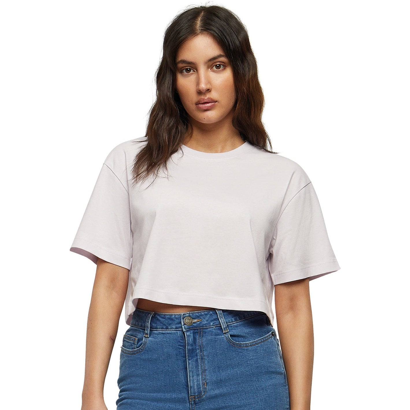 Build Your Brand Women's Oversized Short Sleeve Tee Soft Cotton Casual Top