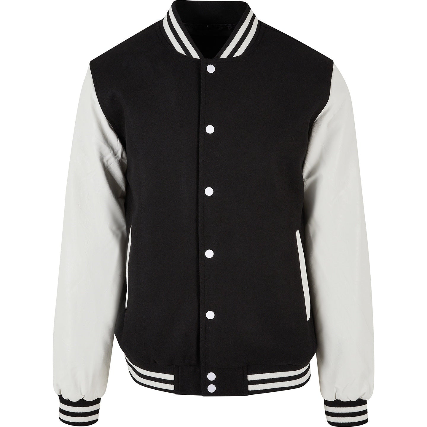 Retro College Jacket for Men with Contrasting Sleeves and Embroidery Option