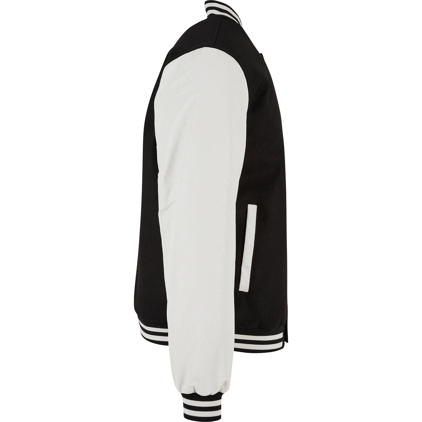 Retro College Jacket for Men with Contrasting Sleeves and Embroidery Option