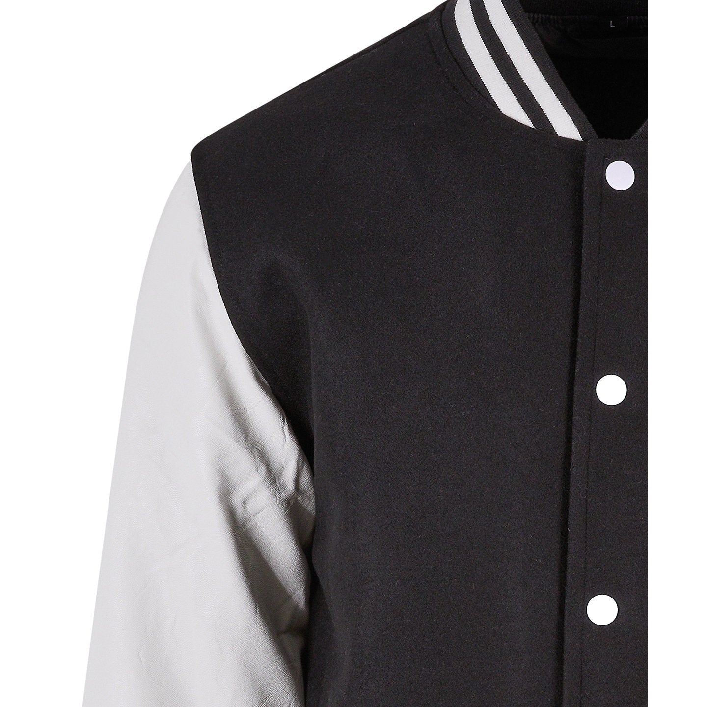 Retro College Jacket for Men with Contrasting Sleeves and Embroidery Option