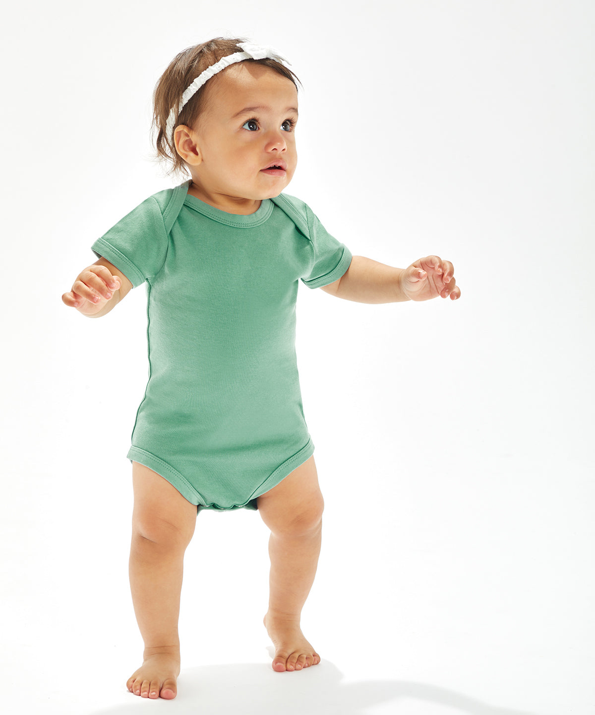 Babybugz Soft Short Sleeve Baby Bodysuit with Envelope Neckline & Poppers