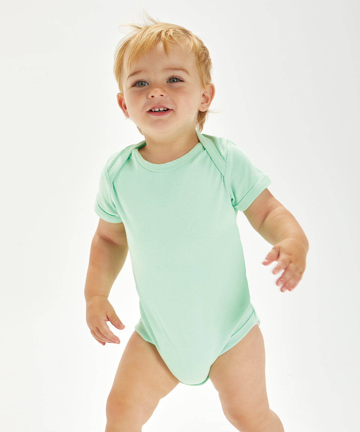Babybugz Soft Short Sleeve Baby Bodysuit with Envelope Neckline & Poppers
