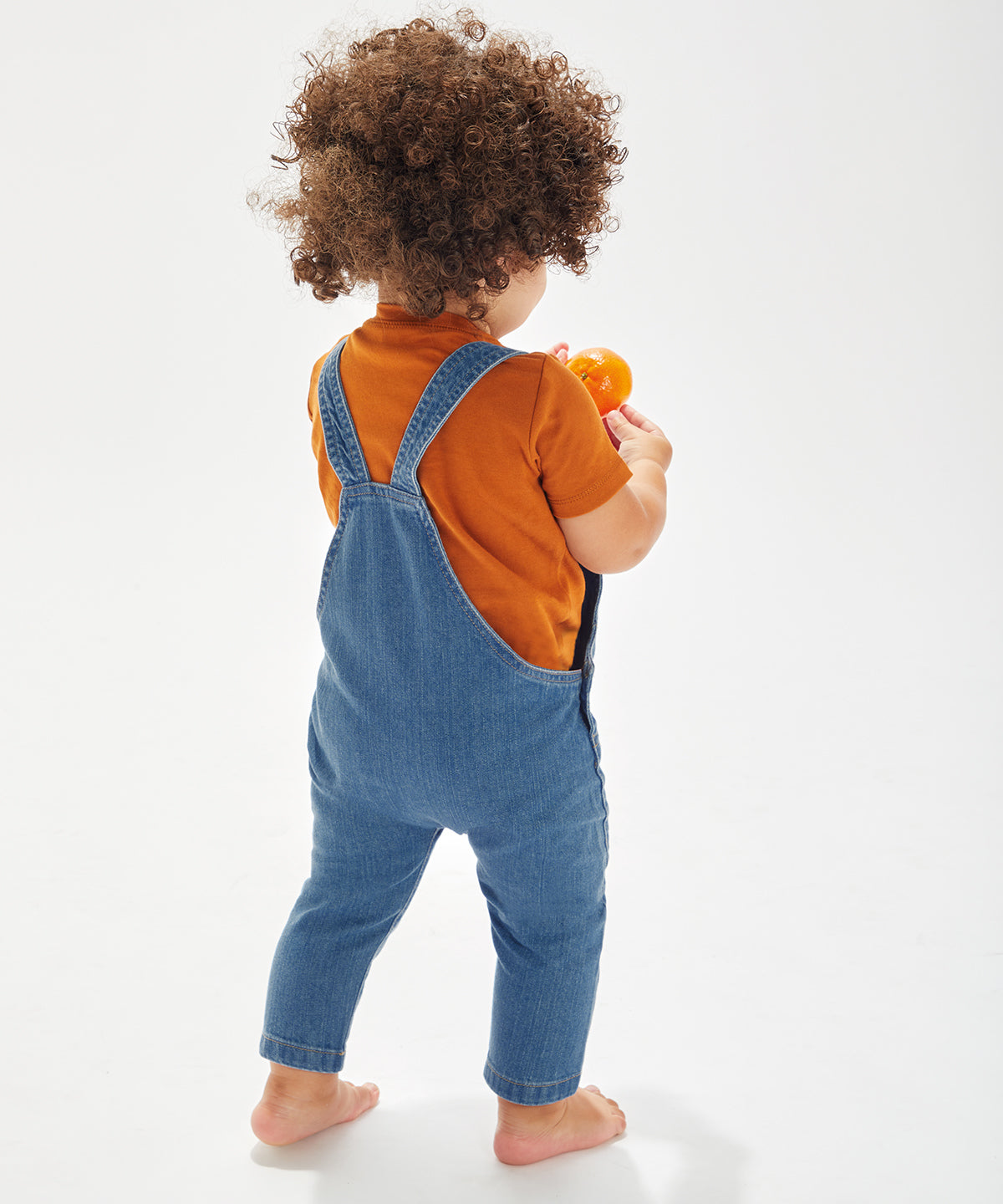 Babybugz Organic Denim Dungarees Adjustable Poppers Seam-free Back 0-24m