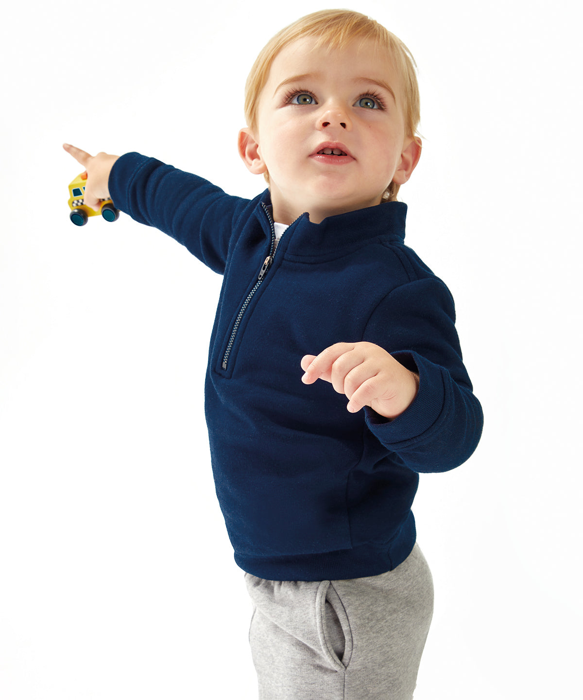Babybugz Baby 1/4 Zip Sweatshirt Comfy Set-in Sleeves Ribbed Cuffs Hem