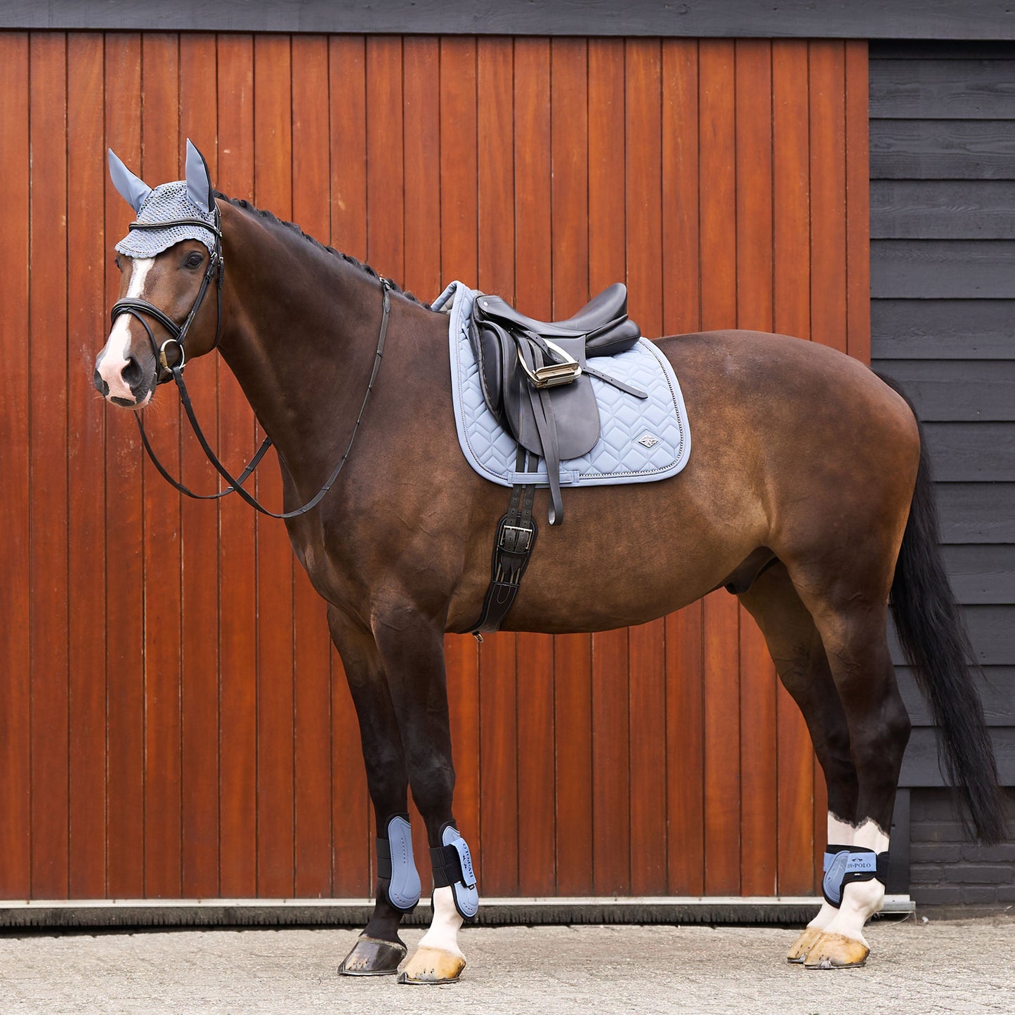 HV Polo Classic Dressage Saddle Pad Classic #colour_dark-mist-blue