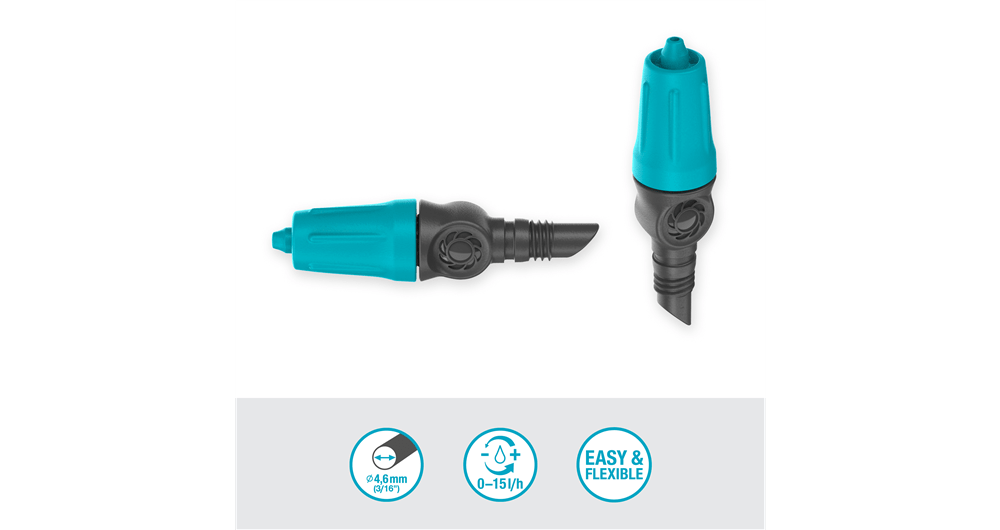 Gardena MDS Adjustable Endline Drip Head 0-15 l/h for Potted Plants