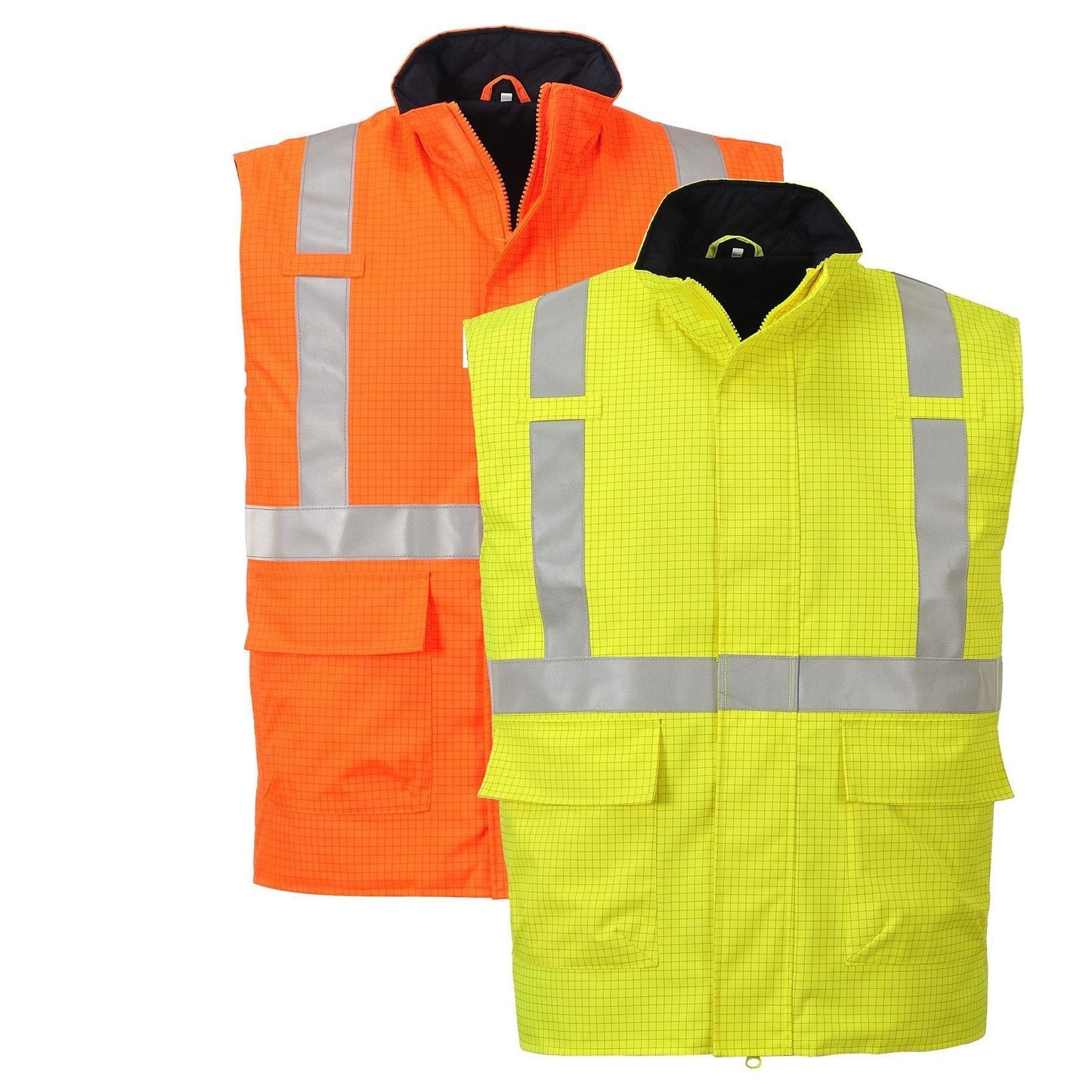 Portwest Bizflame Rain Hi-Vis Antistatic FR Bodywarmer with Pockets