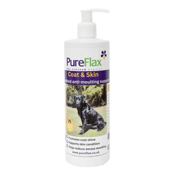 PureFlax Coat & Skin Supplement for Dogs with Omega 3 and Vitamin E